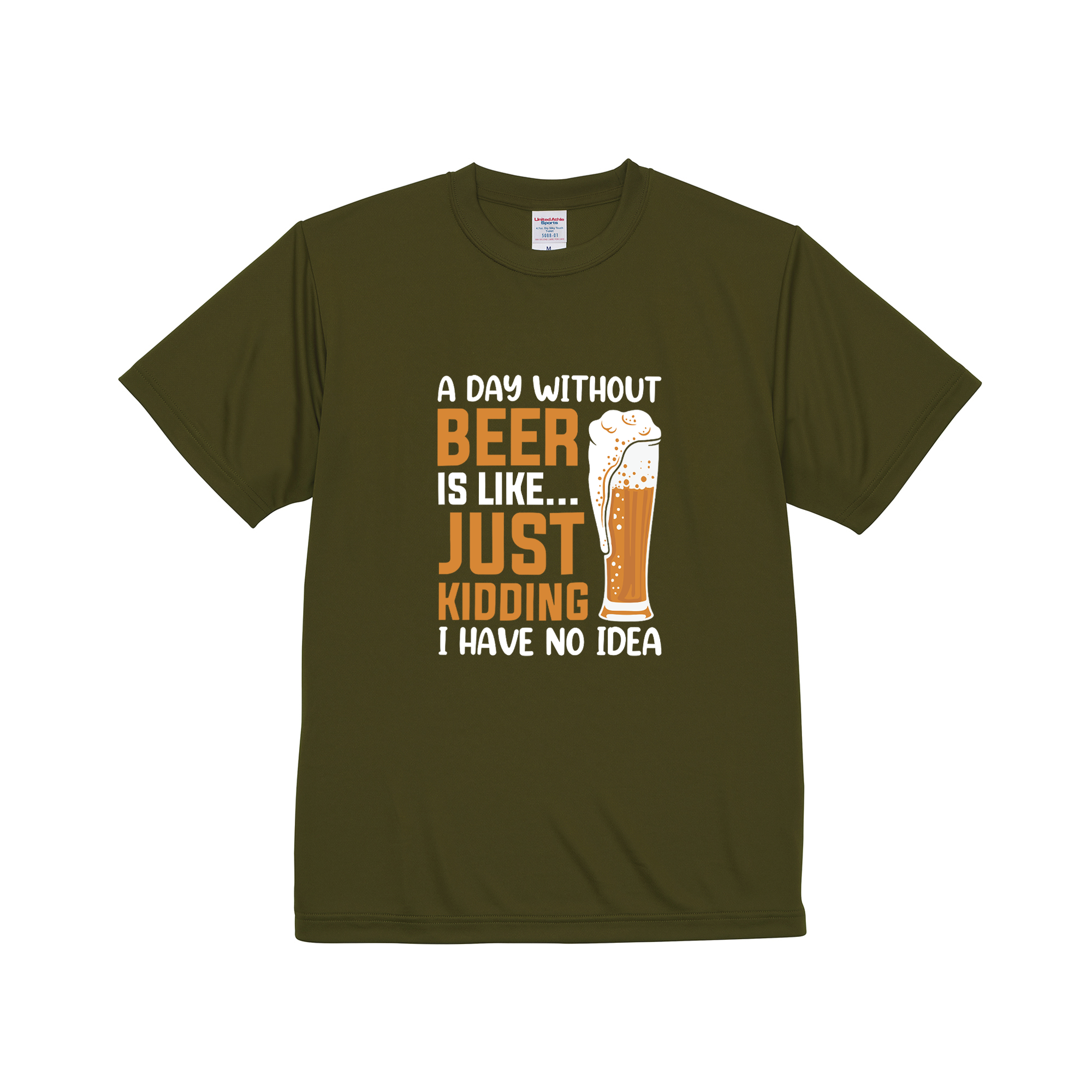 「A DAY WITHOUT BEER IS LIKE ... 」誕生日プレゼントにも最適!居酒屋・飲み会で話題の面白ドライシルキータッチTシャツ|日本酒・ビール・焼酎・ウイスキー好きにおすすめ